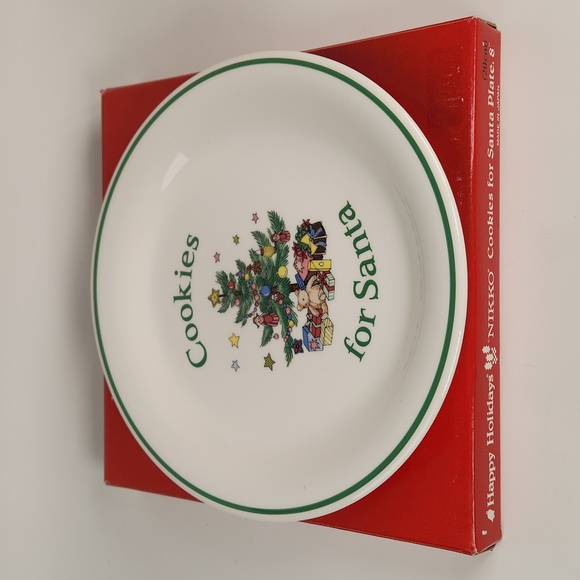 NIKKO Ceramics, Japanese China "Cookies For Santa" 8" Holiday Cookies Plate - Picture 3 of 16